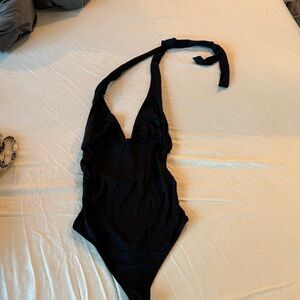Black Halter One-Piece Top
